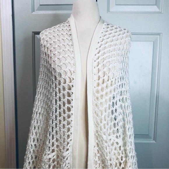 Streetwear Society Crochet Shrug Cover up Cream Sweater Size S/P - Picture 4 of 13